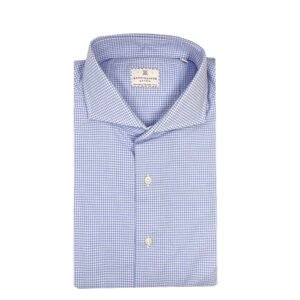camicia in cotone con motivo pied de poule